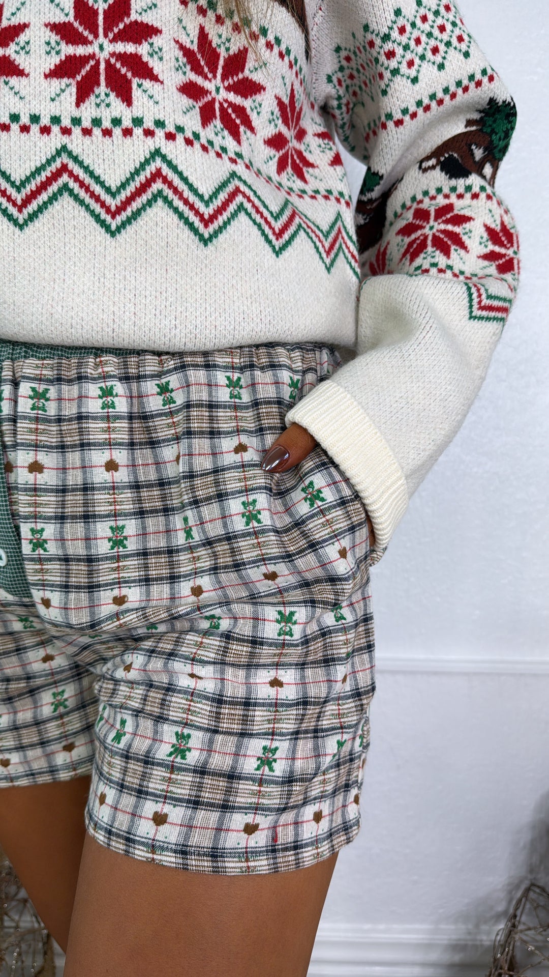 North Pole Nights Boxer Short, Green Combo