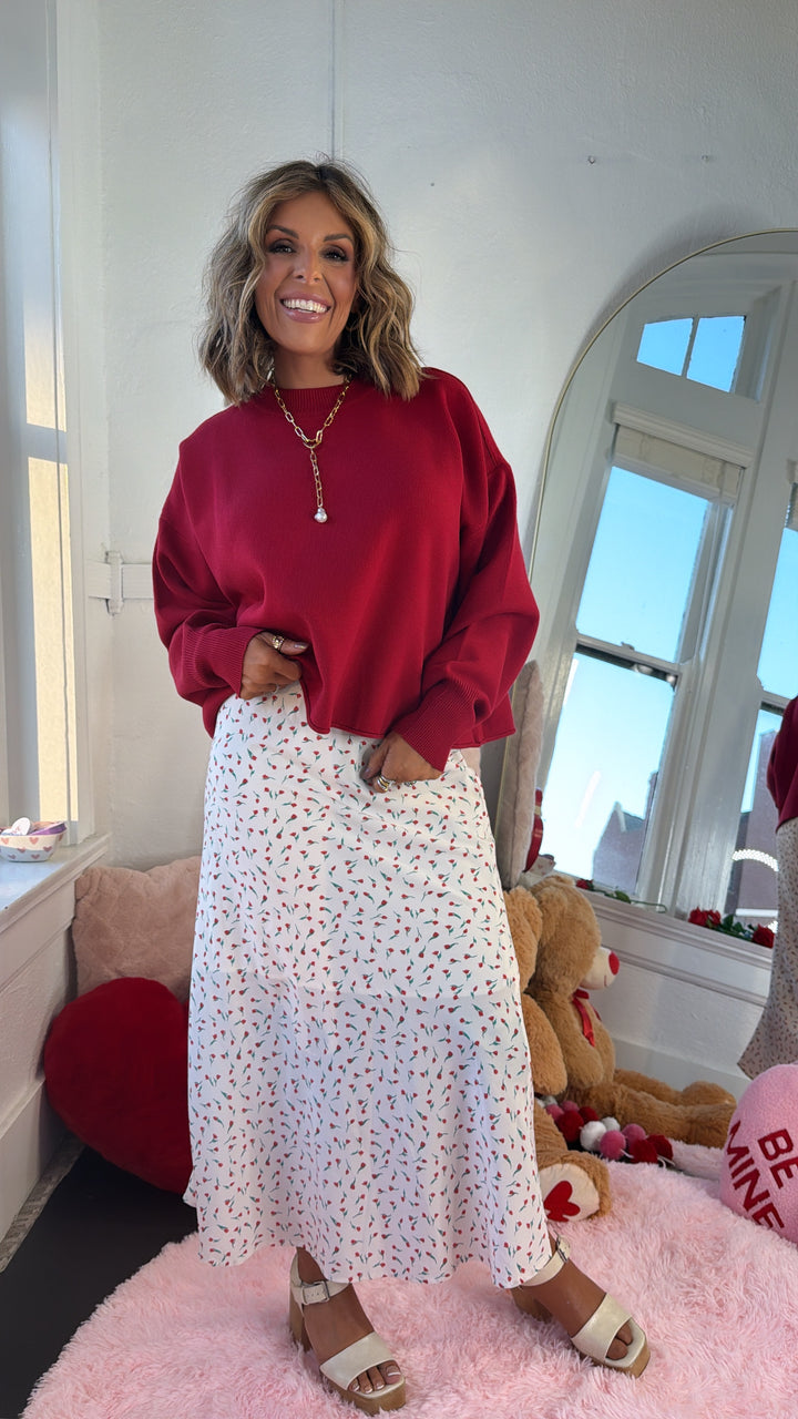 Here To Charm Floral Maxi Pencil Skirt