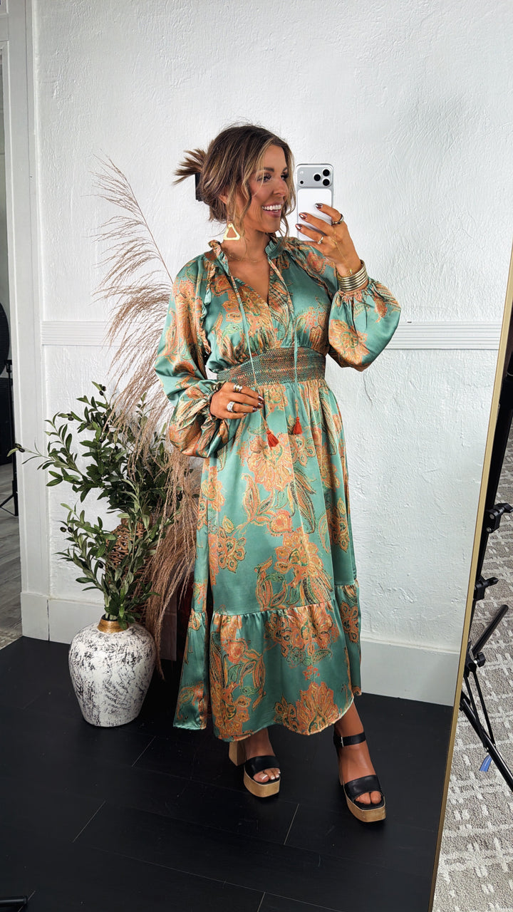 Maplevine Midi Dress, Emerald