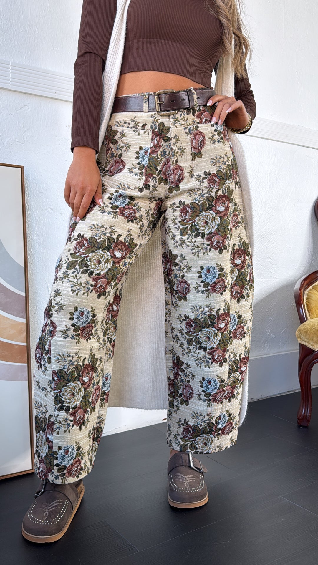The Old Manor Tapestry Pant, Beige Mauve