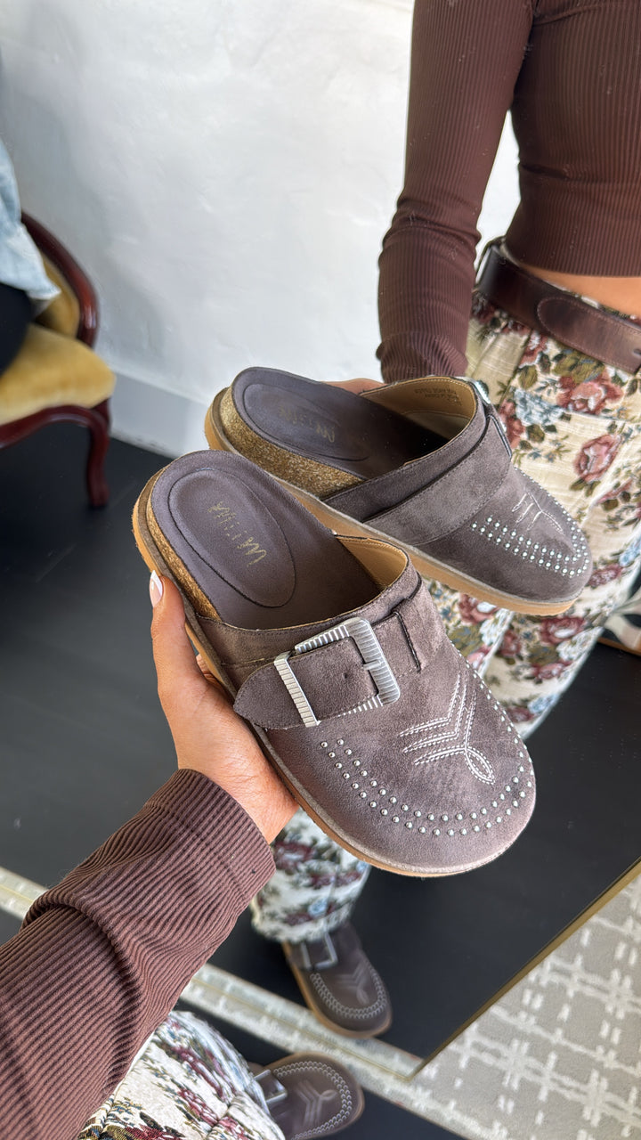 Joleen Studded Clog, Brown