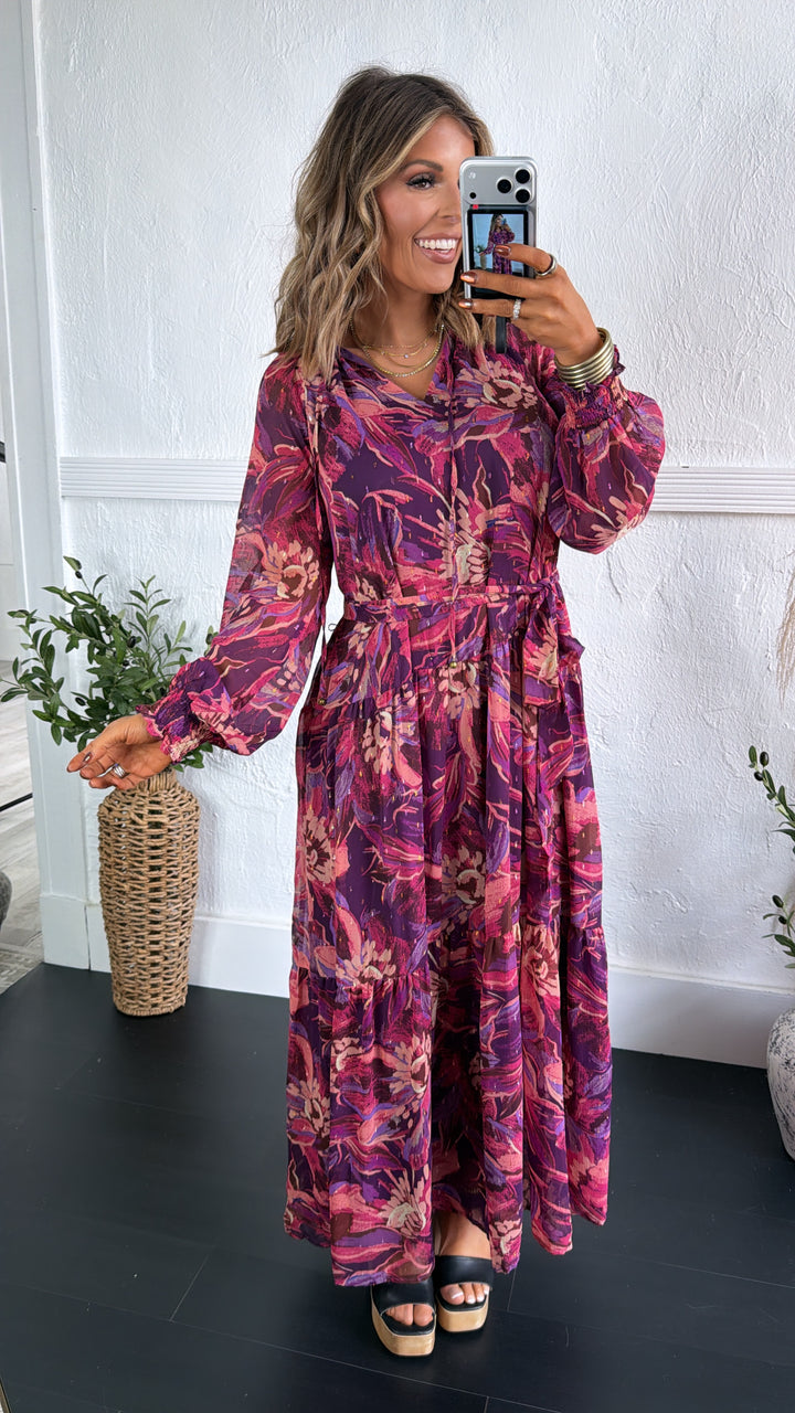 Violet Dusks Maxi Dress, Purple Multi