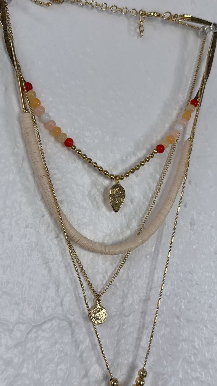 Halo Link Layered Necklace, Gold