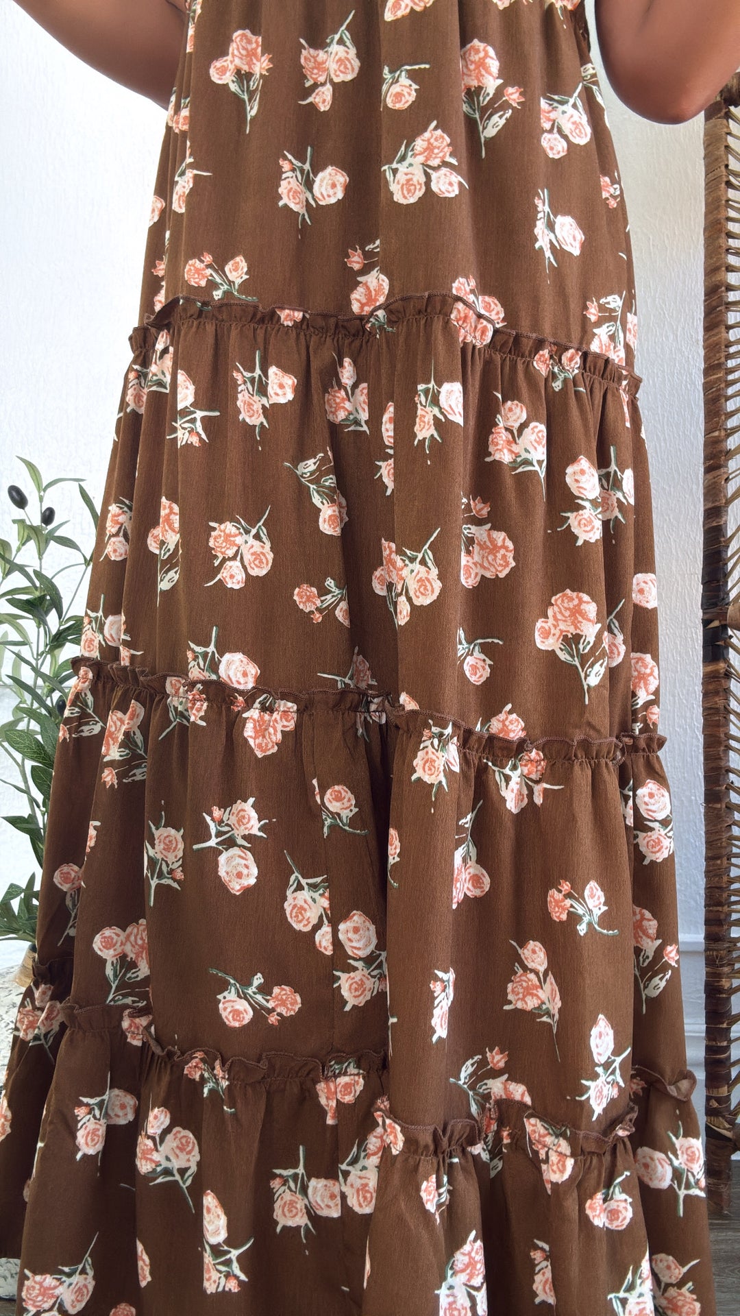 Autumn Ease Maxi Dress, Brown