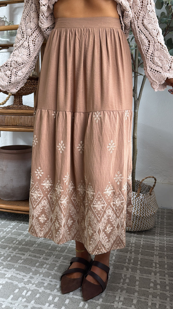 Fallen Marrow Maxi Skirt, Camel