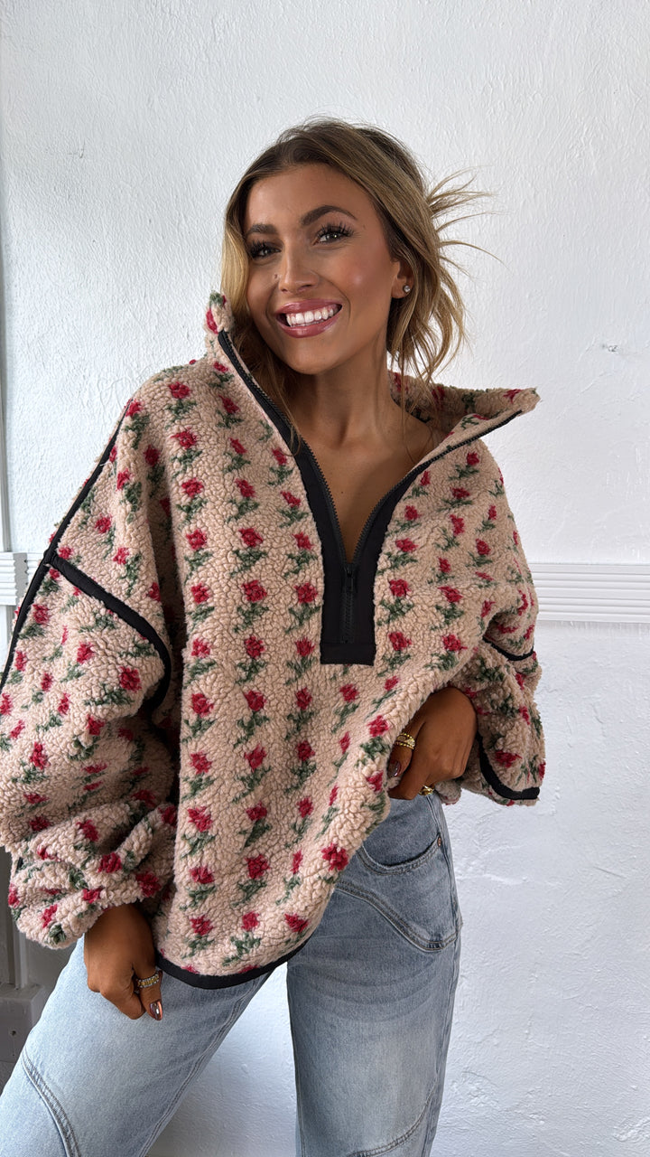 Winter Rose Quarter Zip, Sand