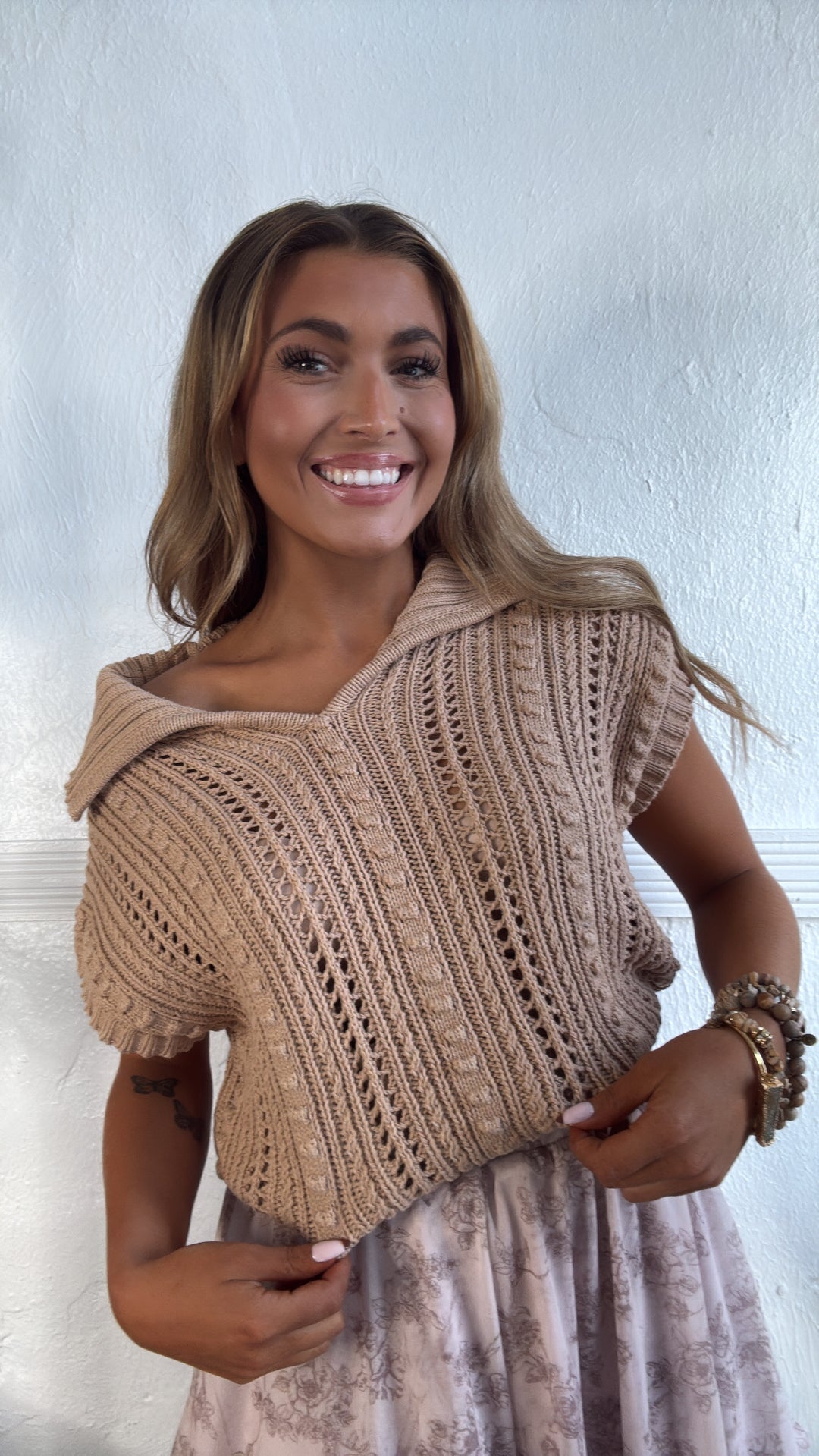 Rustic Prairie Sweater Tank, Taupe