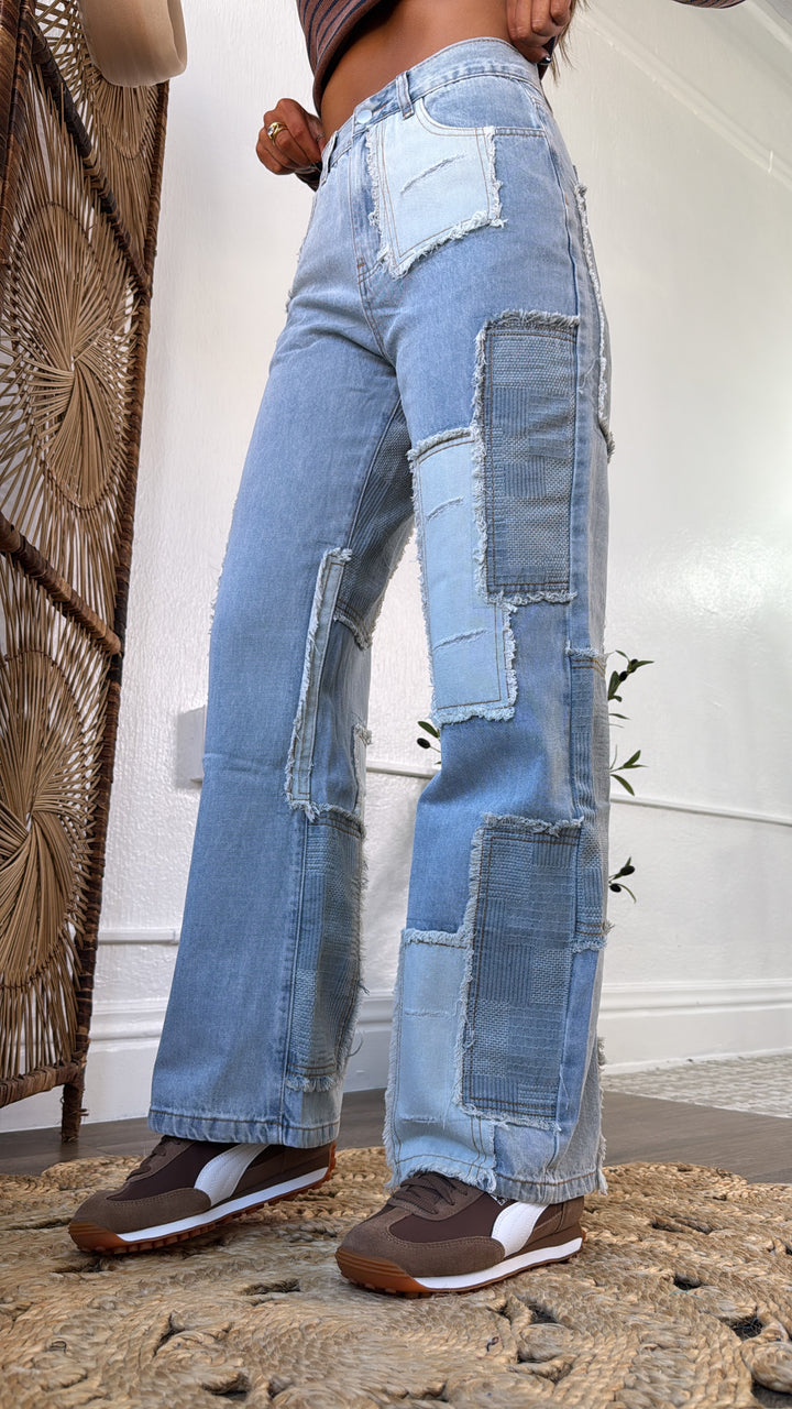 Patchwork Denim Jeans