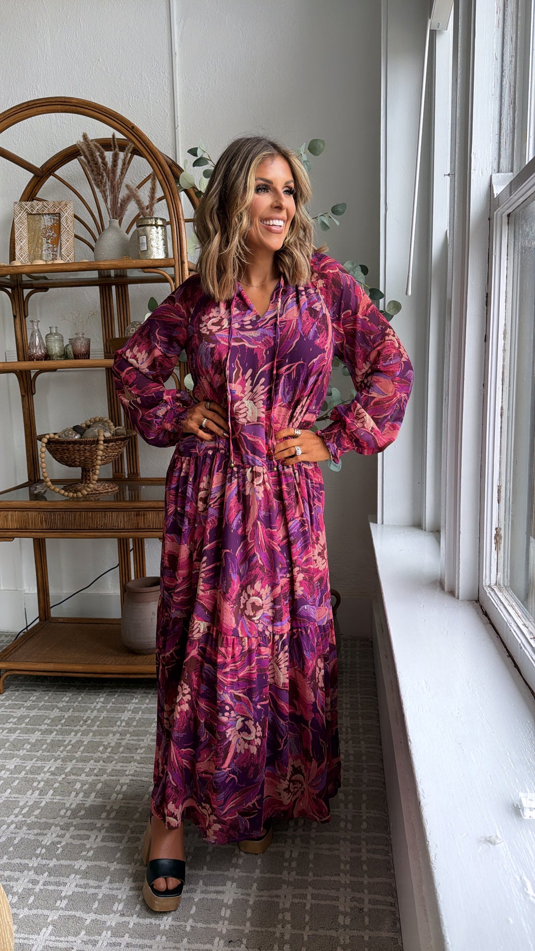 Violet Dusks Maxi Dress, Purple Multi