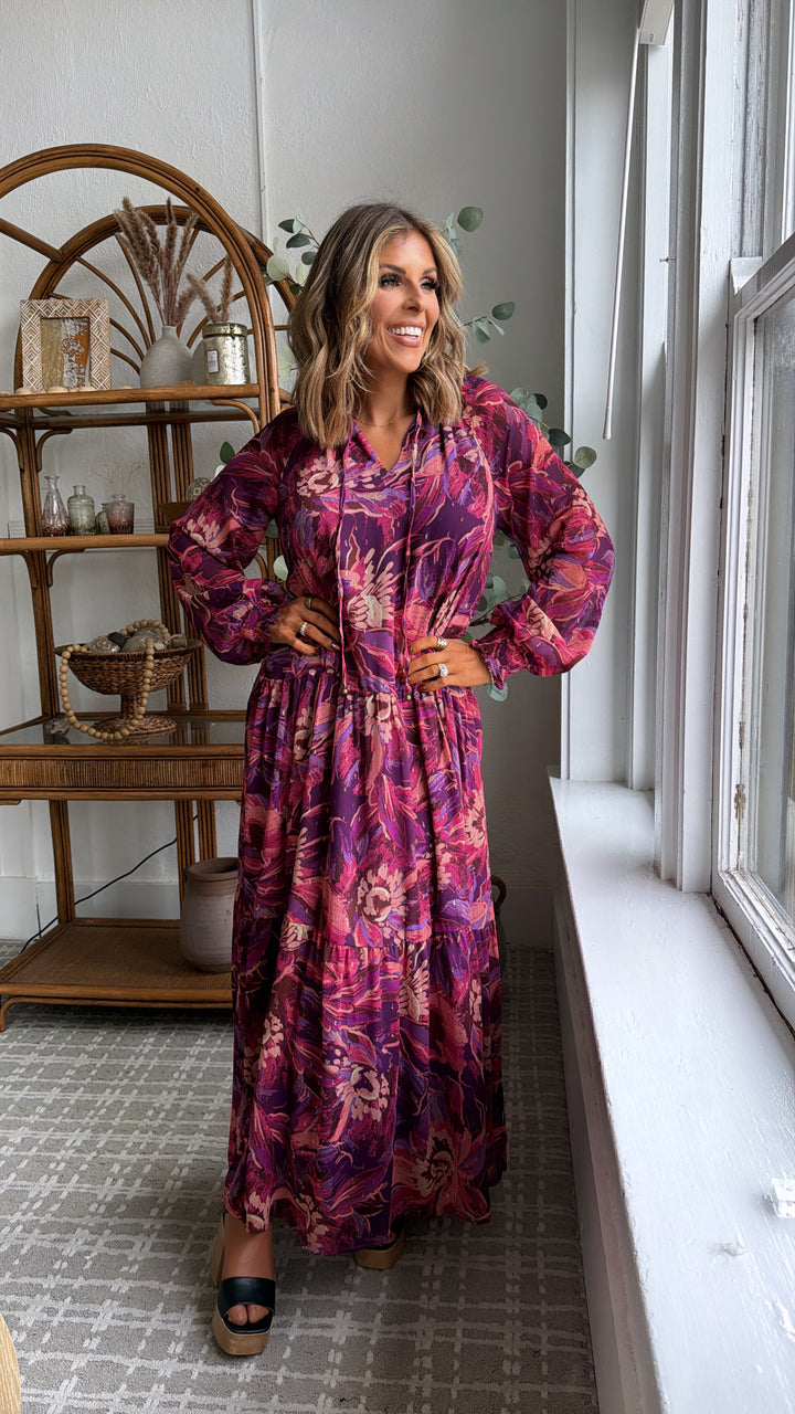 Violet Dusks Maxi Dress, Purple Multi