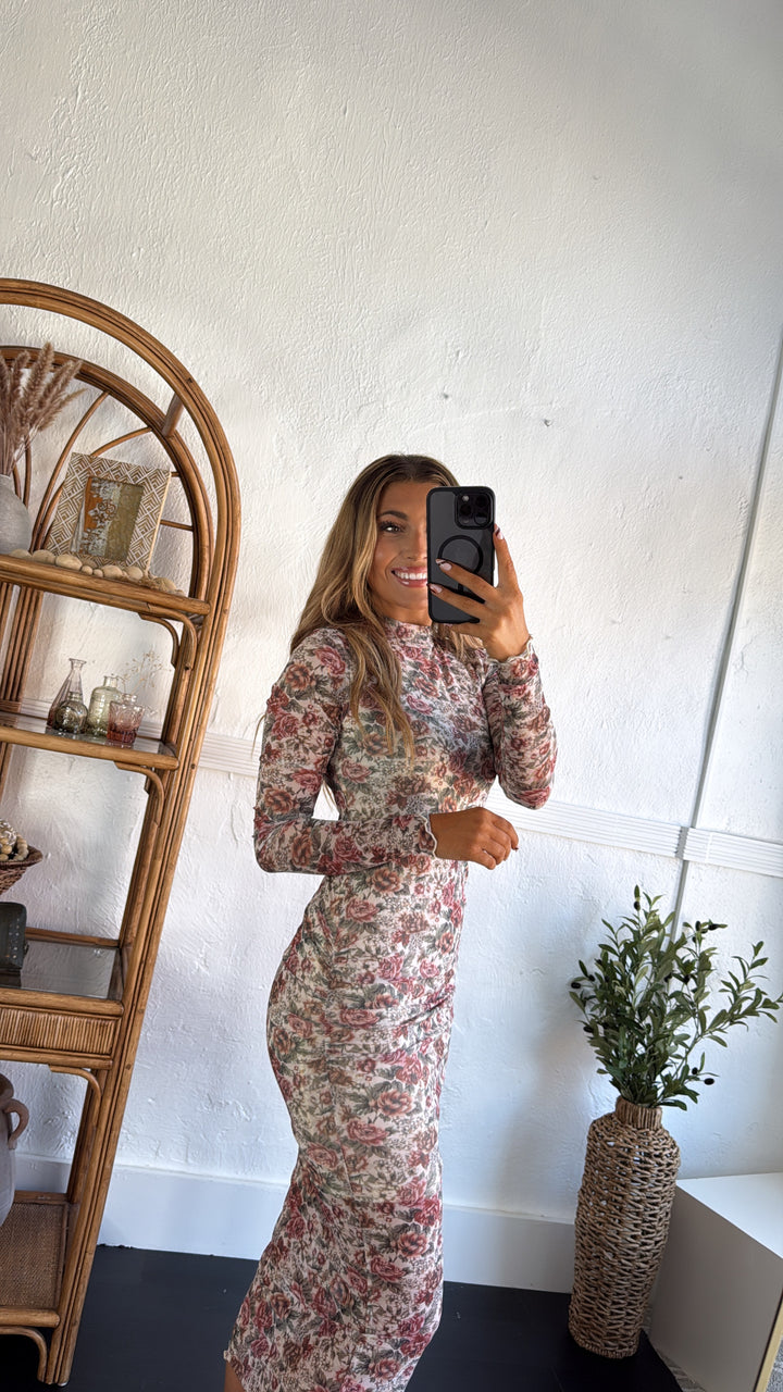 Garden Of Dusk Mesh Dress, Cream