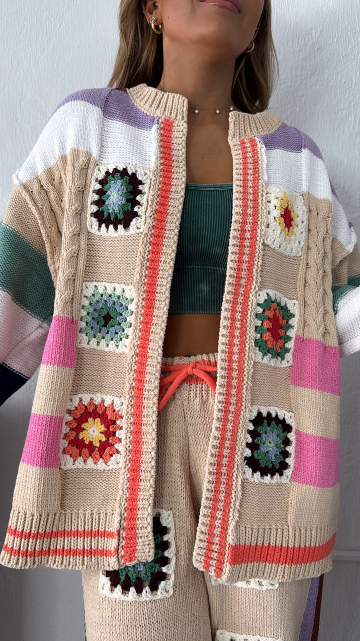 Sophie Color block Cardigan, Multi