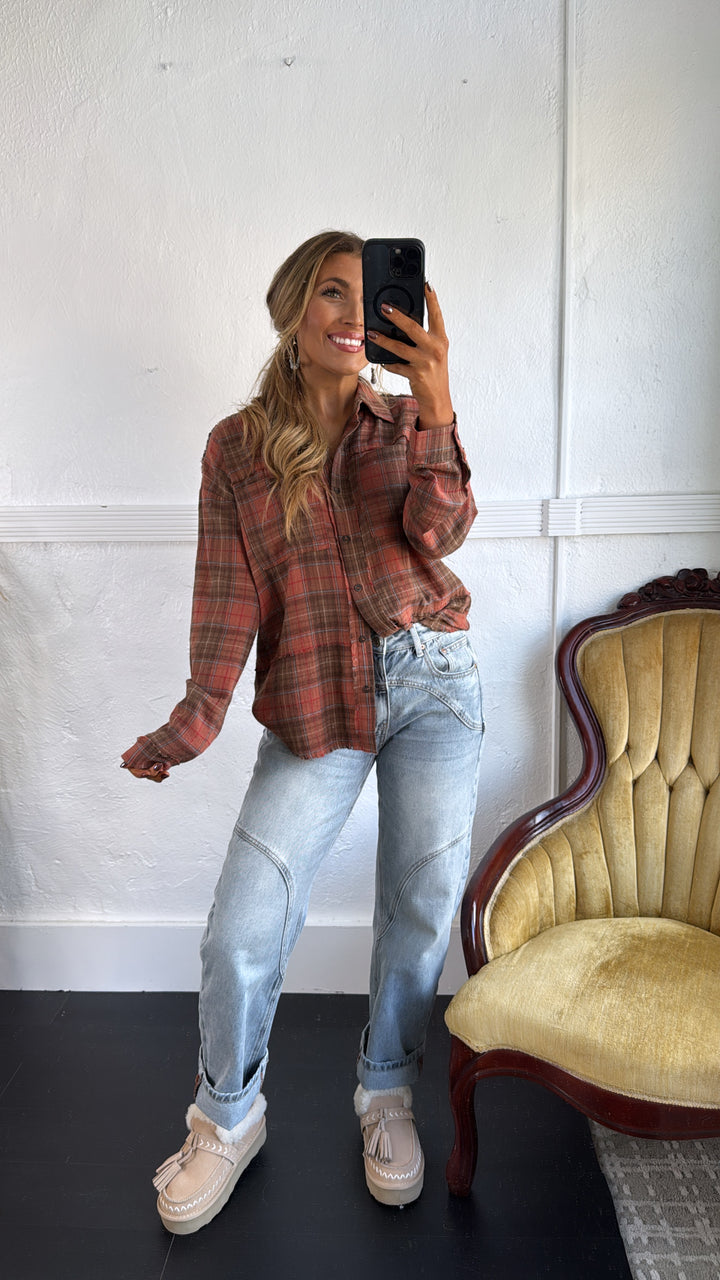 Campfire Cozy Flannel, Rust