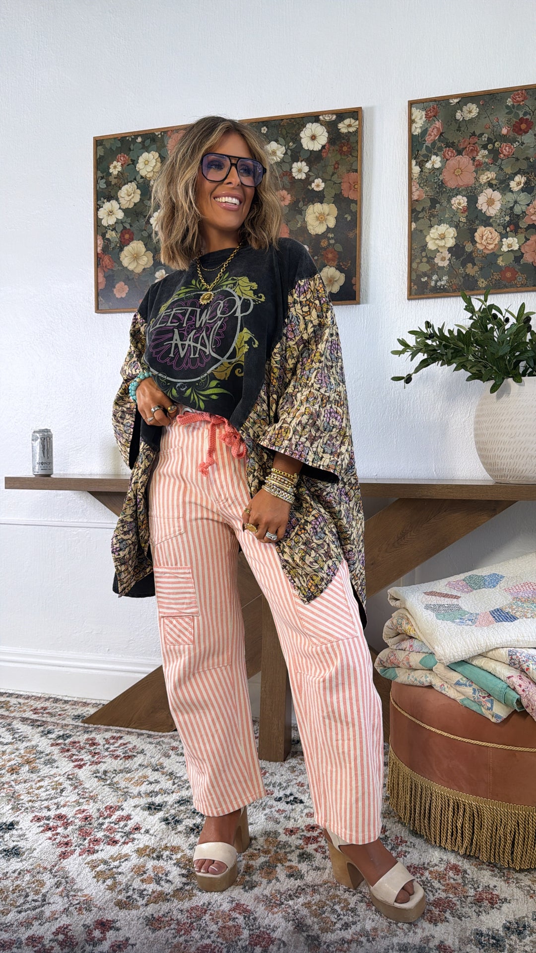 Silver Springs Poncho Top, Black