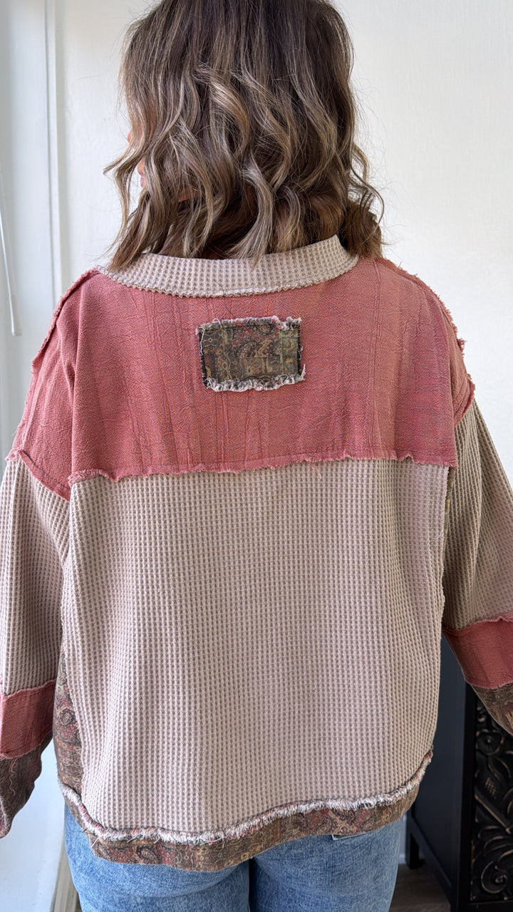 Maple Muse Top, Brick Multi