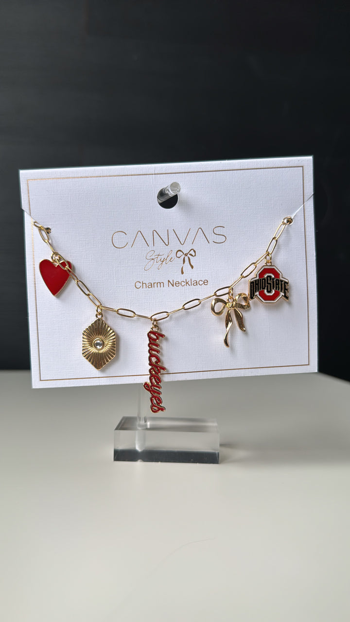 Buckeyes Paper Clip Charm Collector Necklace
