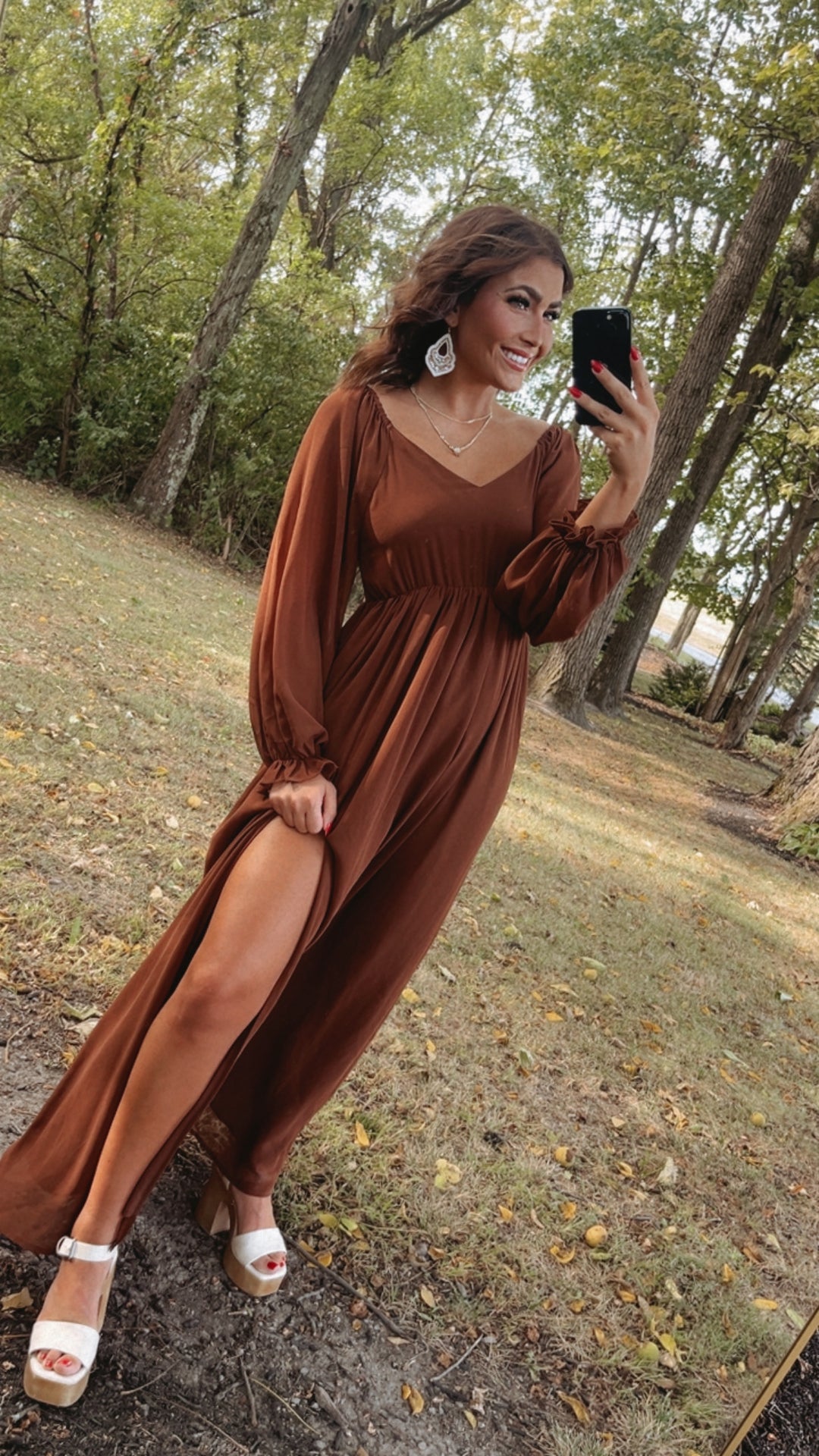 Timeless Romantic Chiffon Maxi Dress, Brown Timeless Romantic Chiffon Maxi Dress, Brown