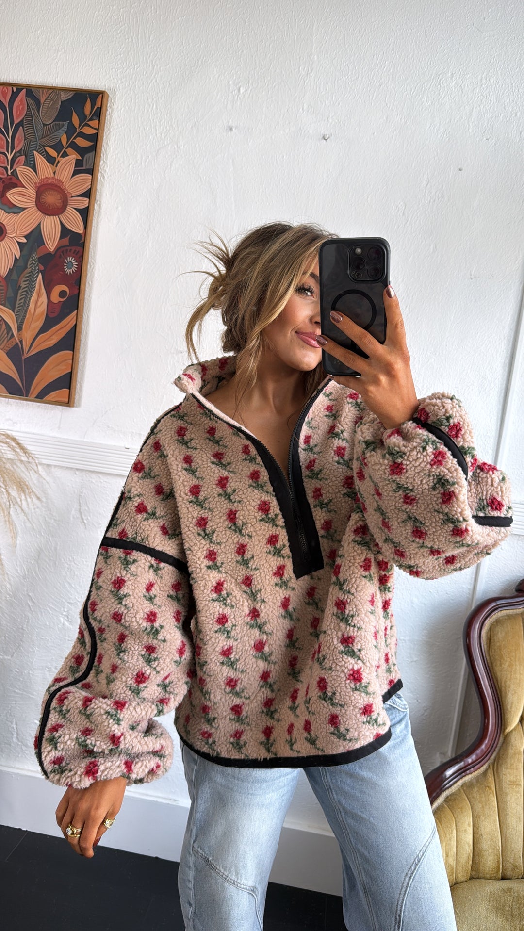 Winter Rose Quarter Zip, Sand