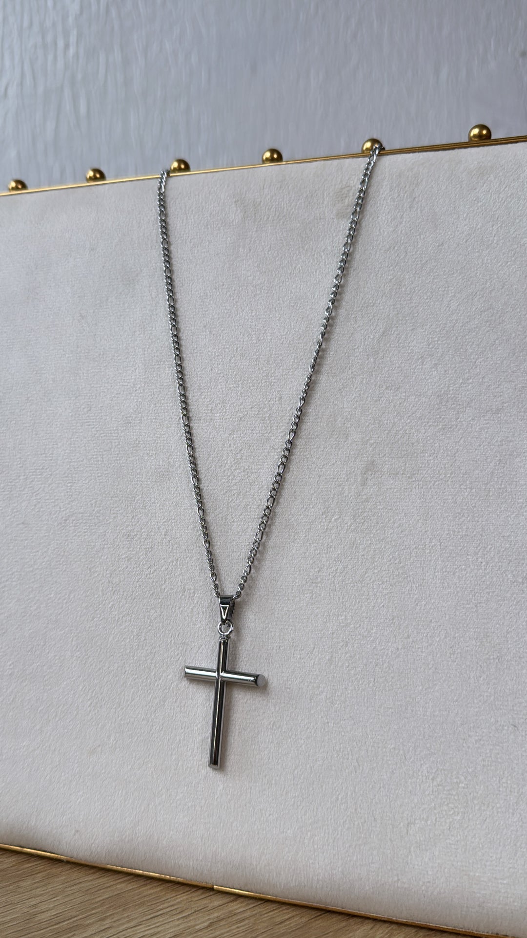 Large Cross Necklace, Silver
