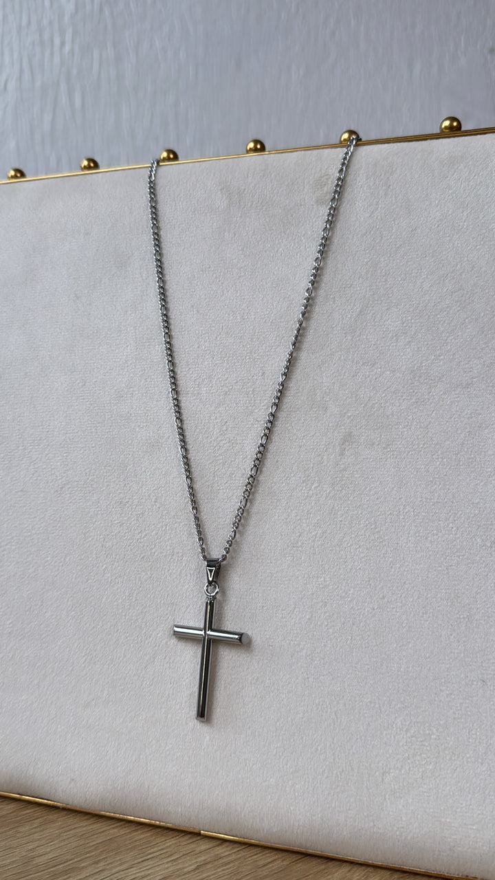 Large Cross Necklace, Silver