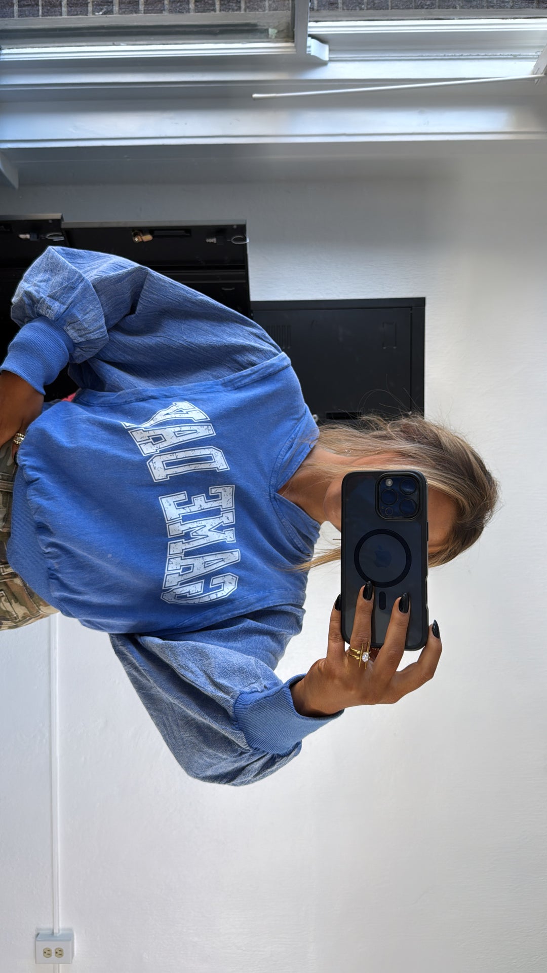 Mineral Wash Game Day Hoodie, Blue