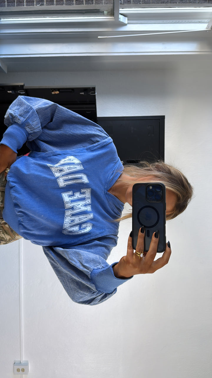 Mineral Wash Game Day Hoodie, Blue