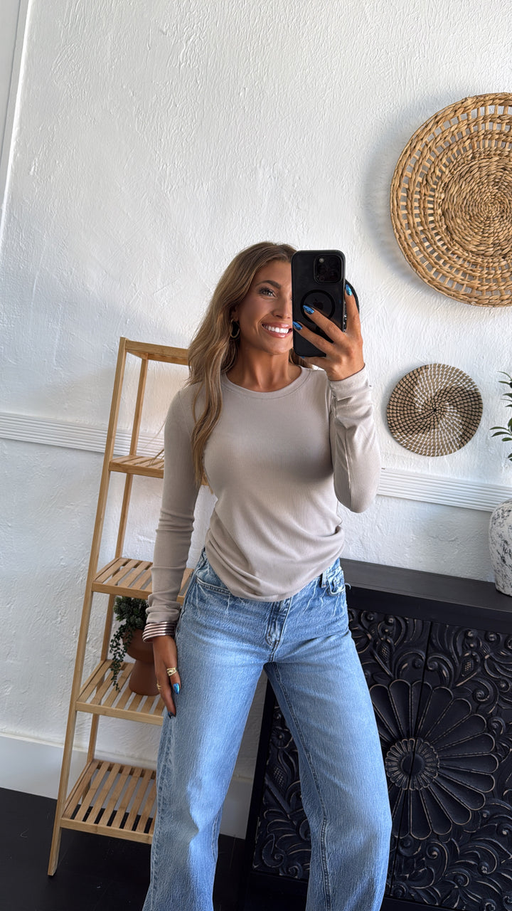 Best Basic Ribbed Long Sleeve, Shell