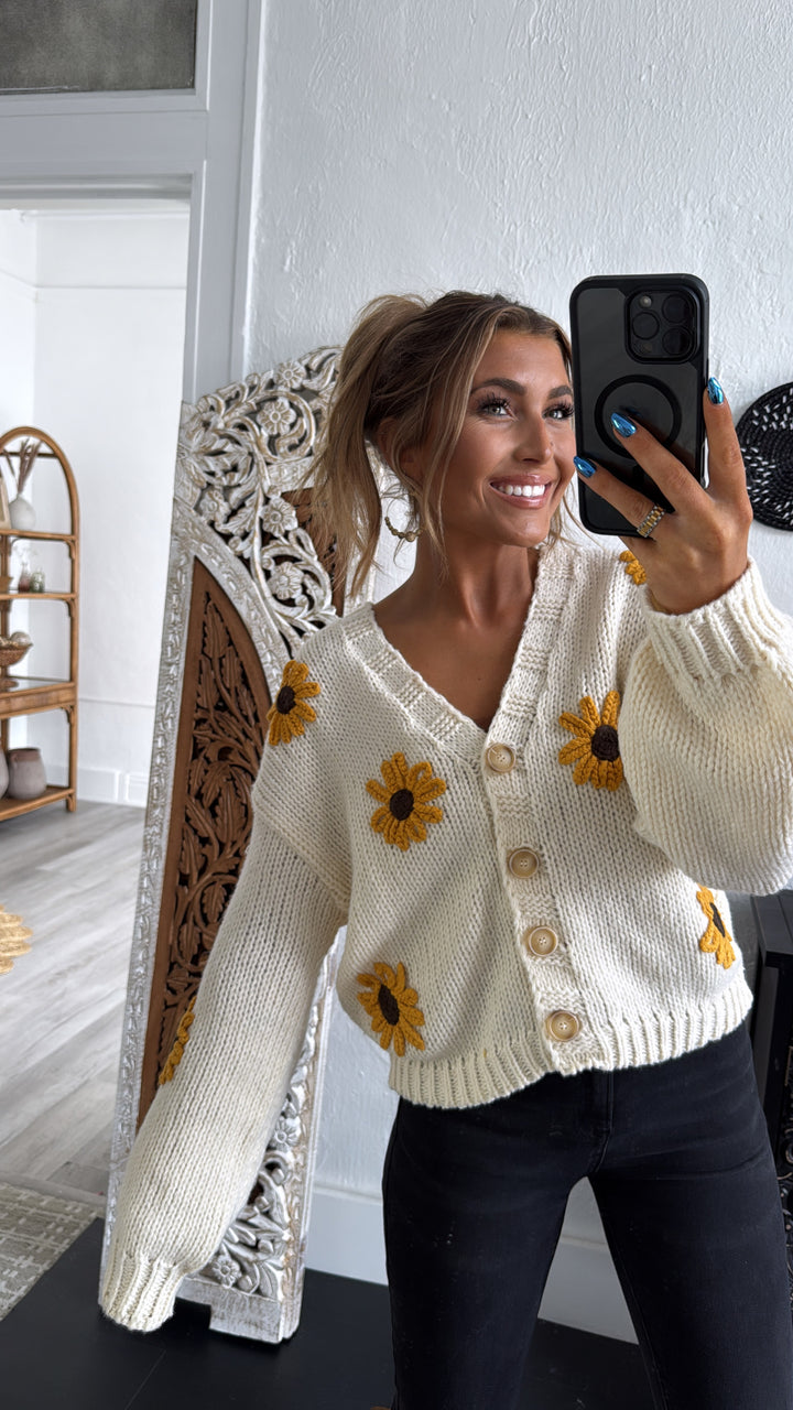 Sunflower Fields Cardigan, Cream