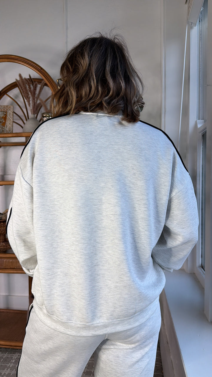 Eastside Mock Neck Sweatshirt, Heather Grey