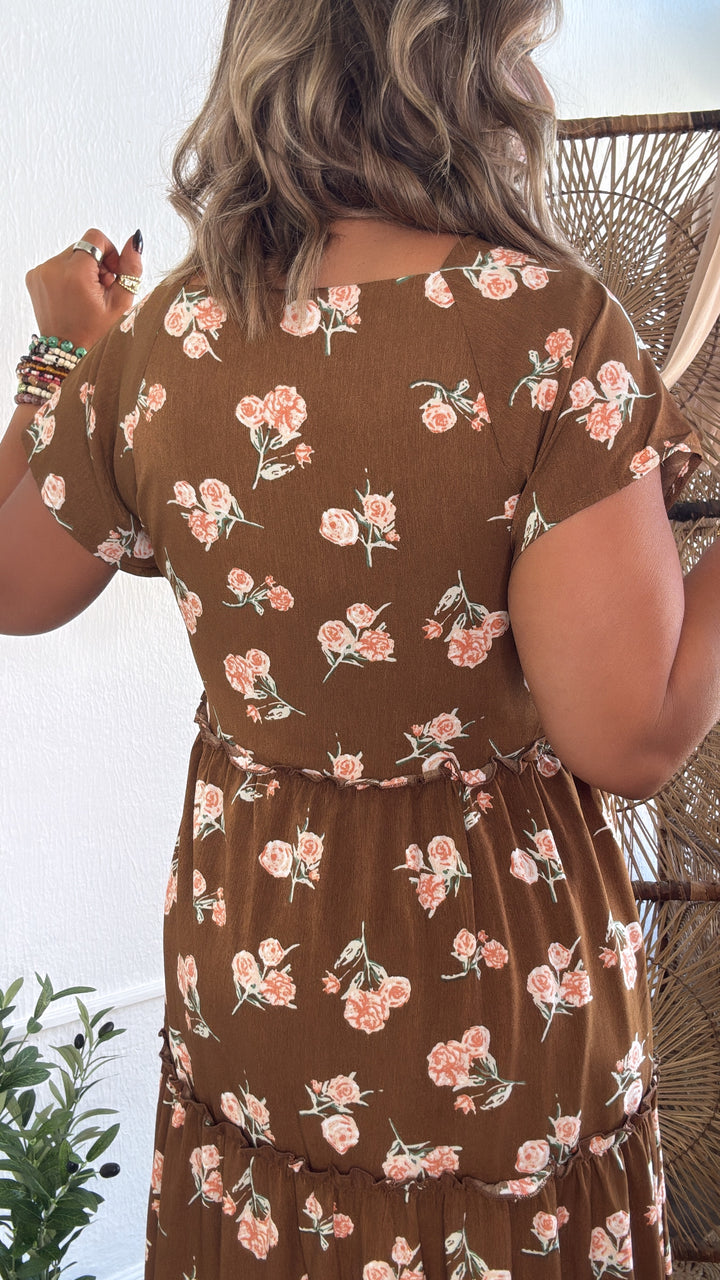 Autumn Ease Maxi Dress, Brown