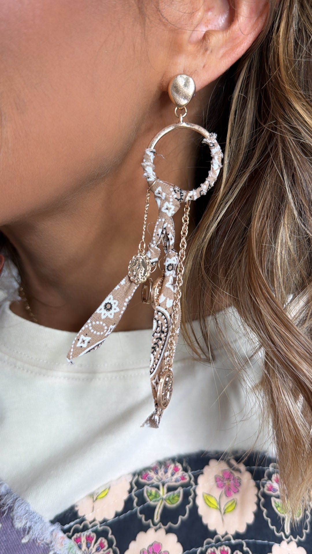 Charmed Scarf Earring, Brown