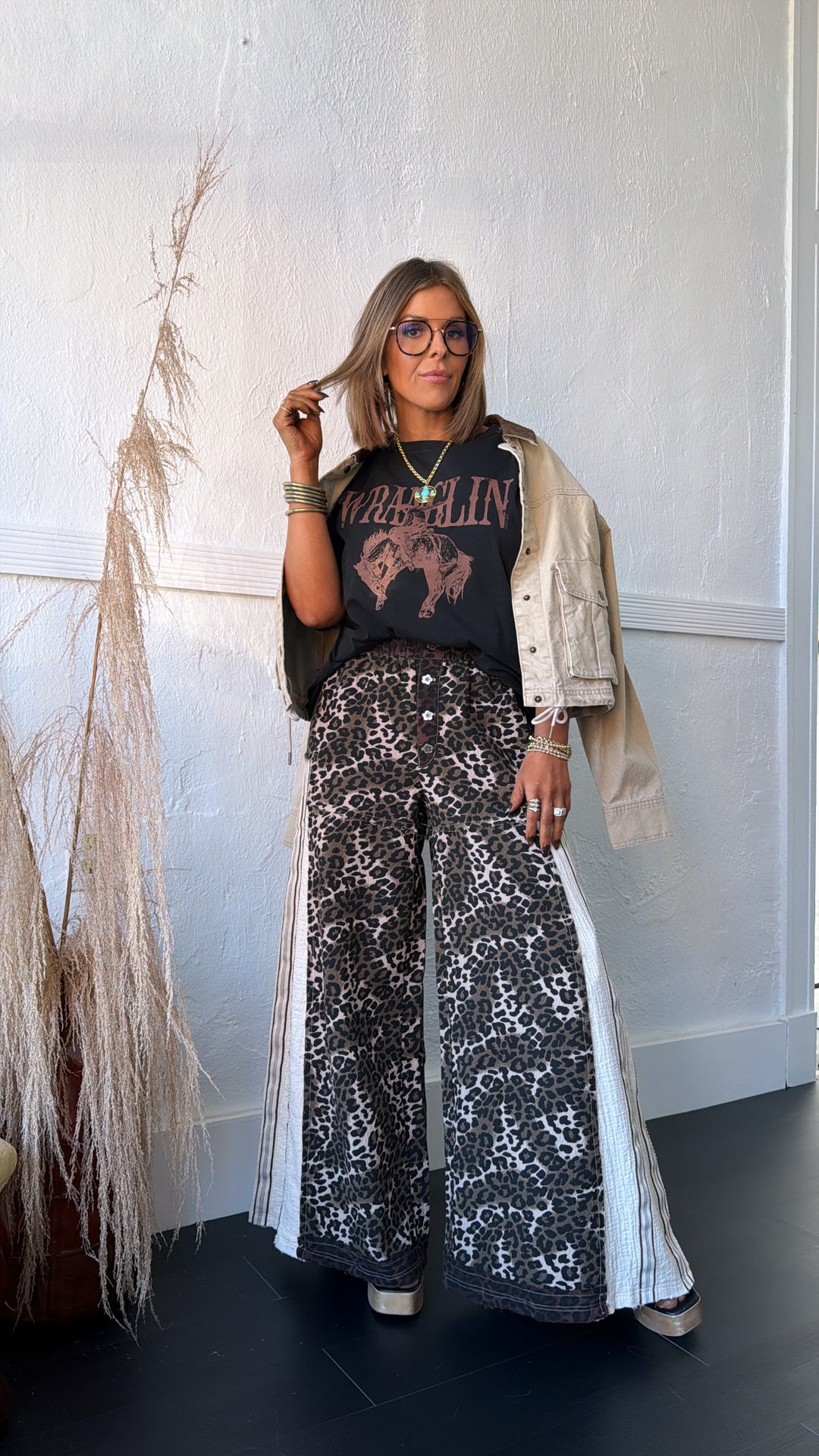 Street Style Leopard Pant, Chocolate