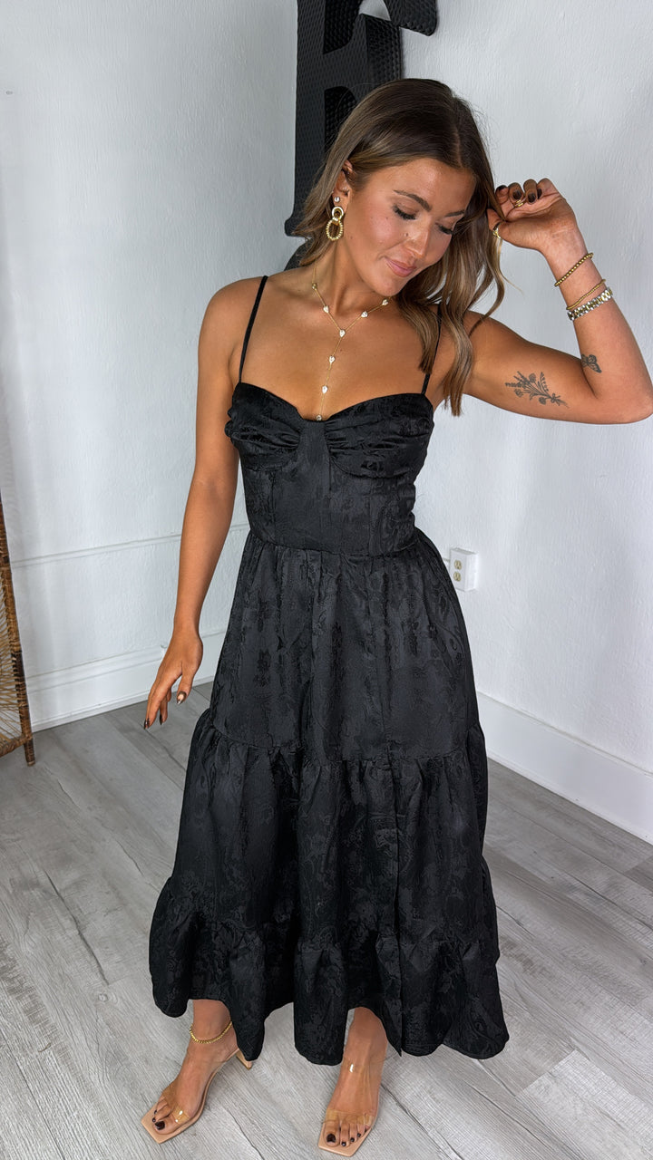 Throne Heart Lace Dress, Black