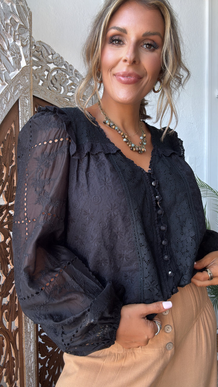 Romantic Street Blouse, Black