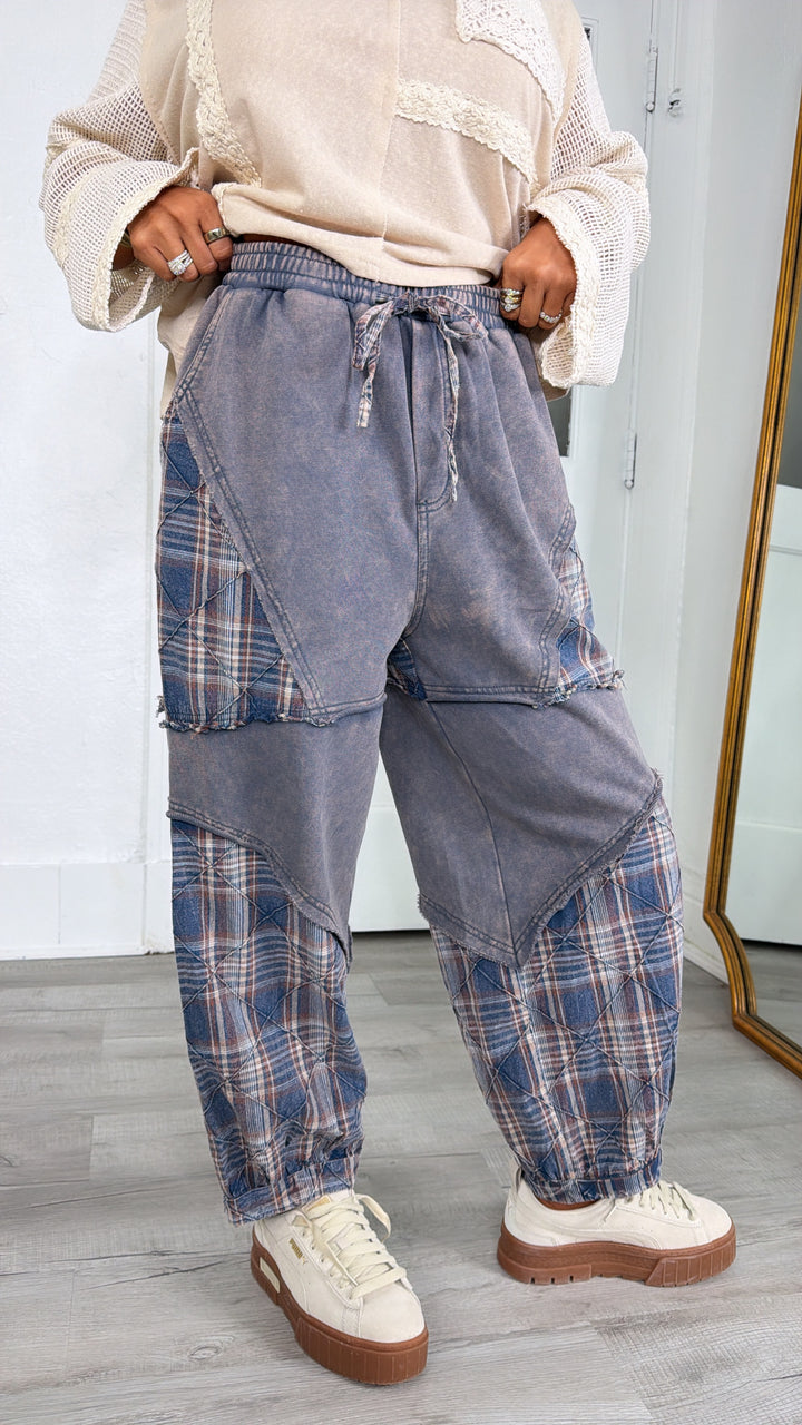 Tulip Trail Plaid Pant, Navy