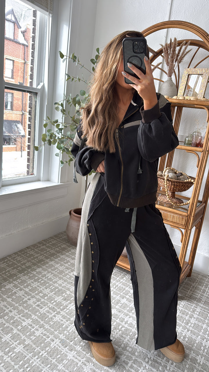 Urban Chic Waffle Knit Pant, Black