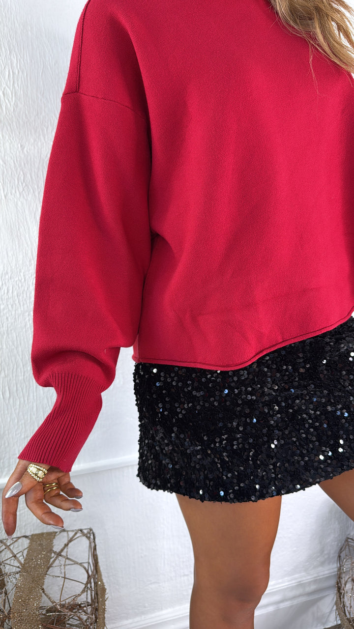 Simple & Sweet Sweater, Red