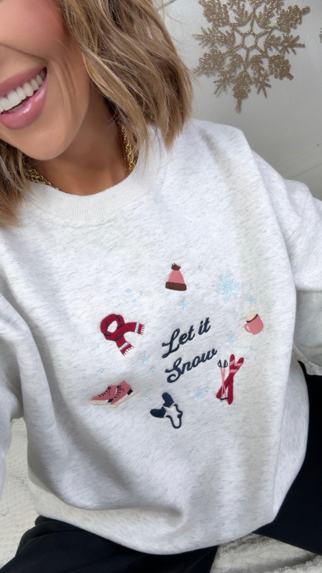 Winter Skis Crewneck, Melange