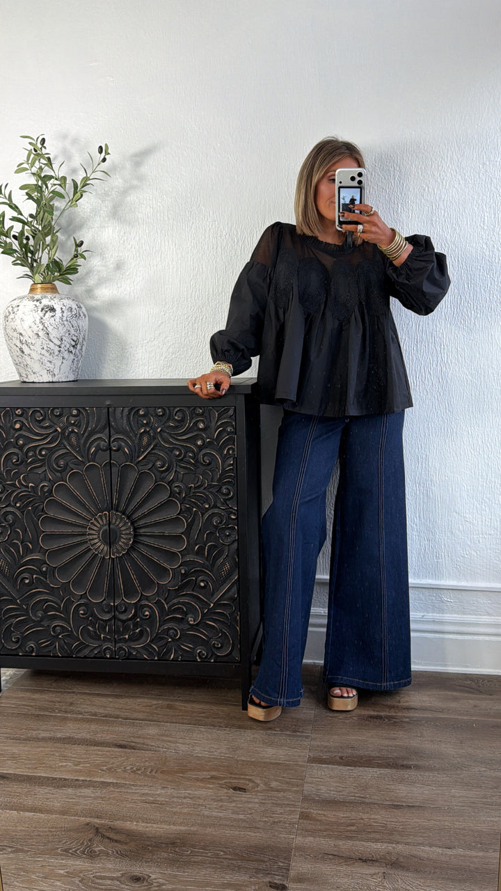 Black Orchid Blouse, Black