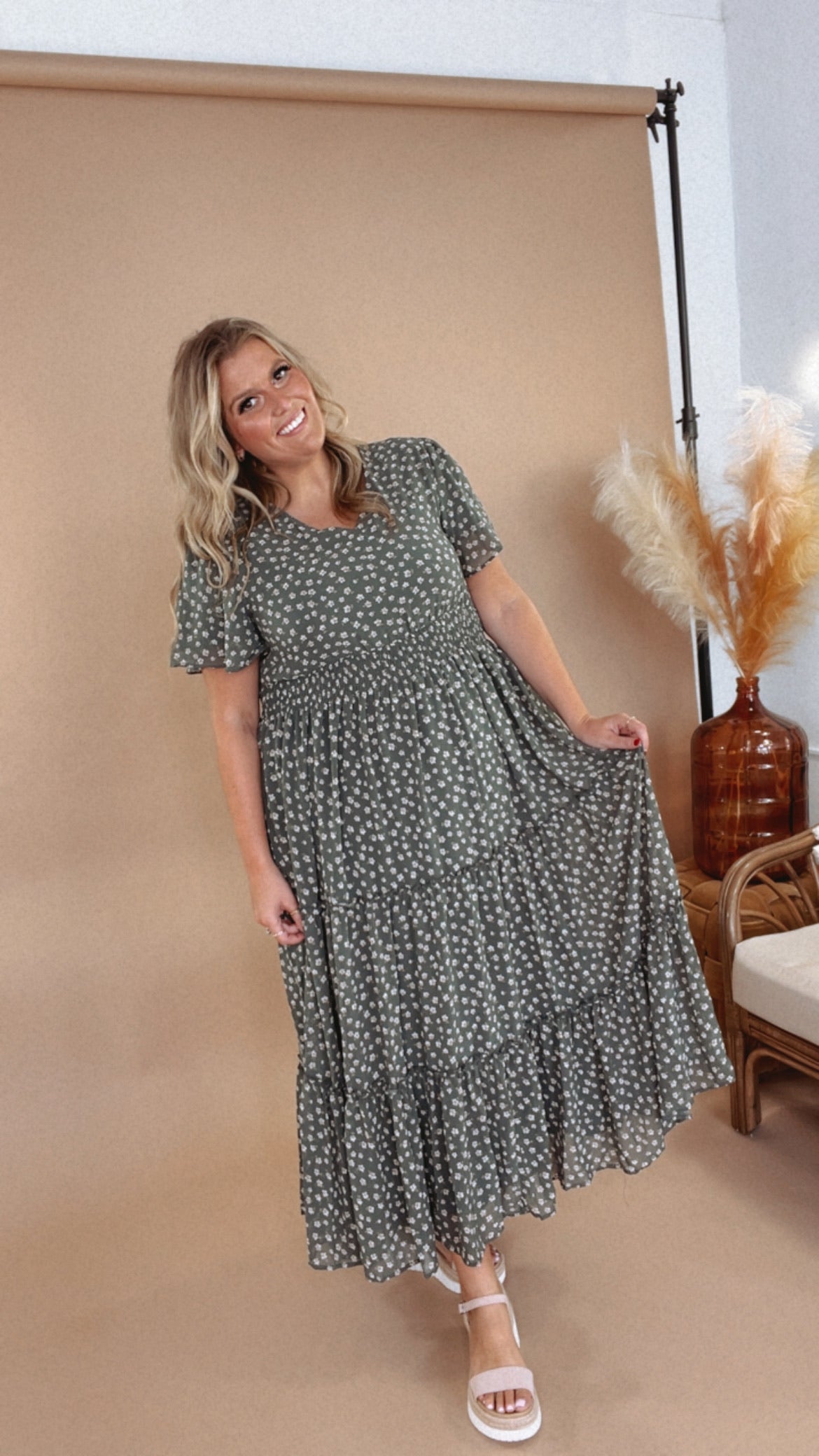ECB Exclusive: Many Moments Floral Maxi Dress, Green – Everyday