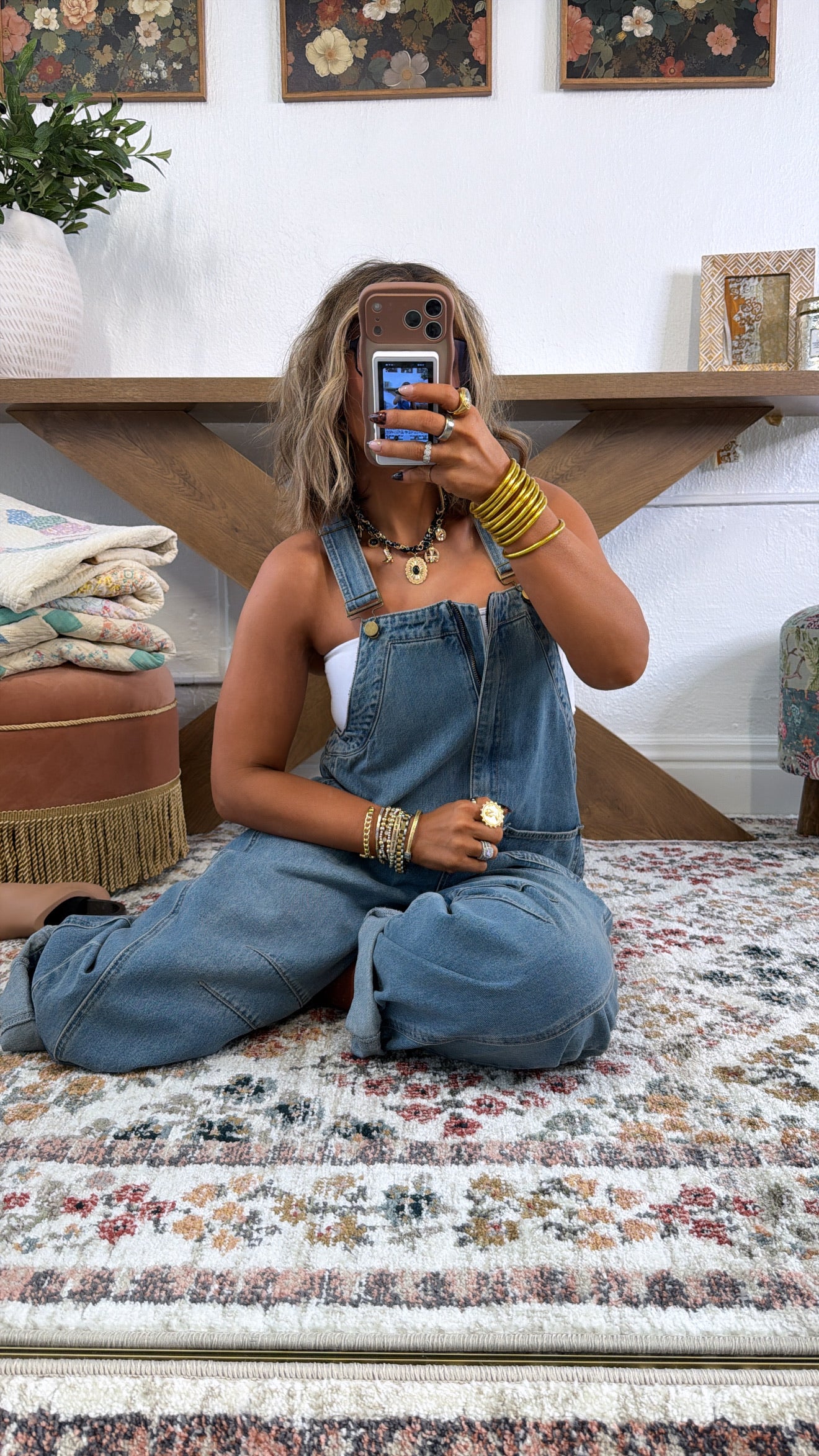 Bayberry Bloom Overalls, Denim – Everyday Chic Boutique