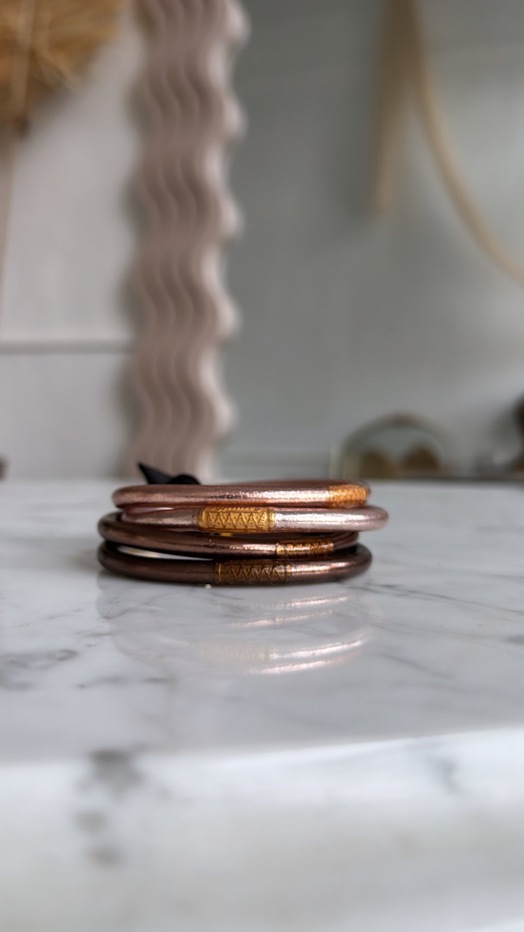 BuDhaGirl: Fawn All Weather Bangle(set of 4)- Serenity Prayer