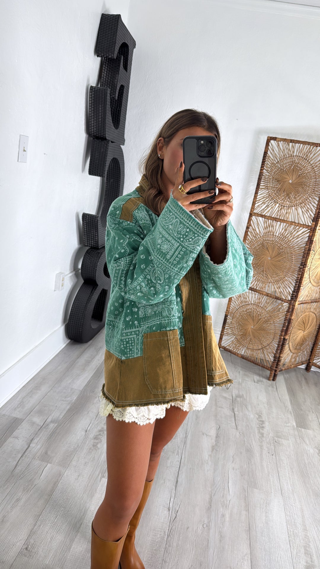 Jewel Loom Woven Jacket, Jade Green