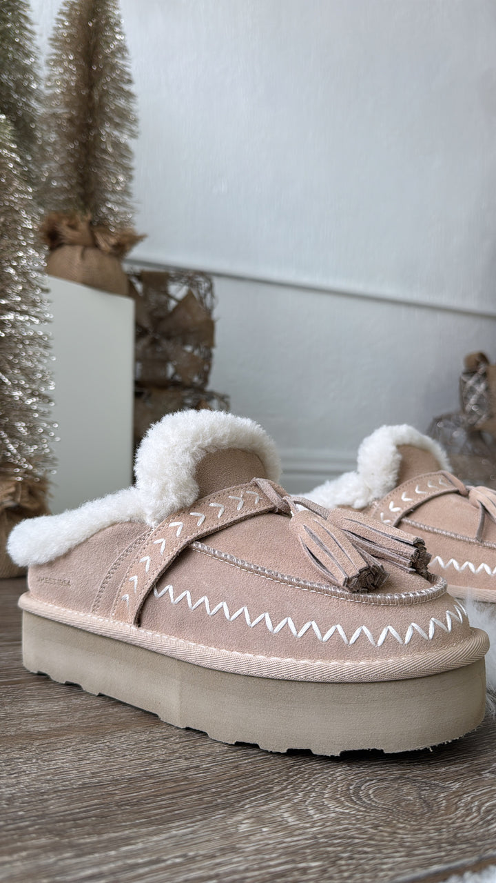 Soft Stride Platform Slip Ons, Sand