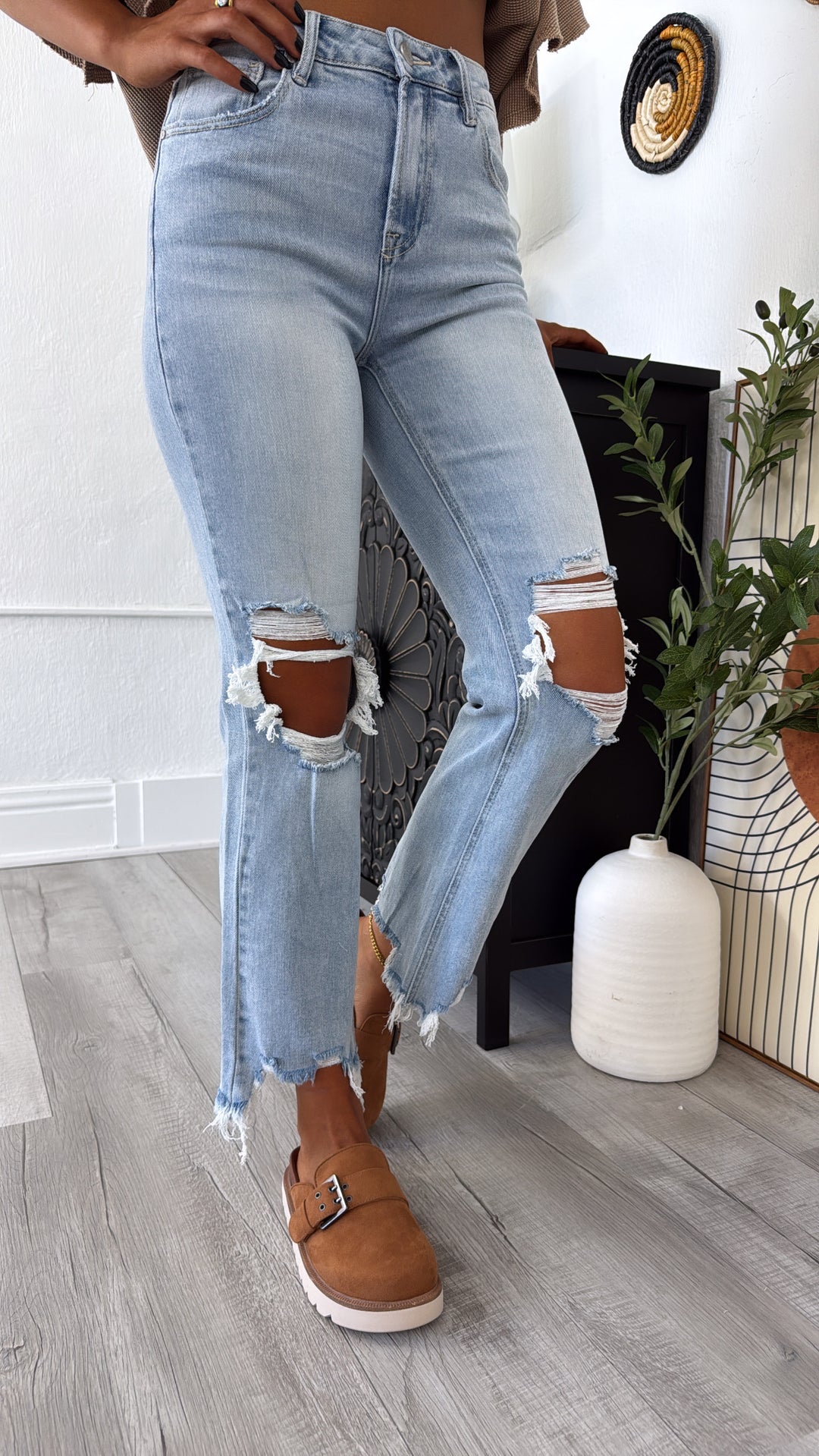 Stevie Straight Leg Jean, Light Wash RISEN