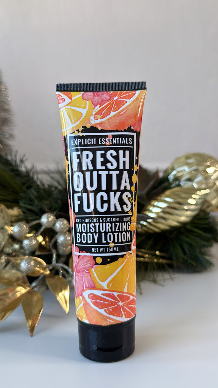 Explicit Essentials Body Lotion Fresh Outta Fucks - Hibiscus &  Sugared Citrus