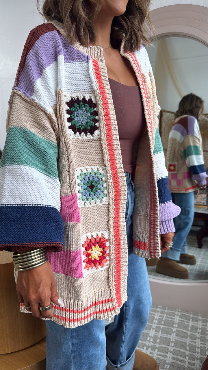 Sophie Color block Cardigan, Multi