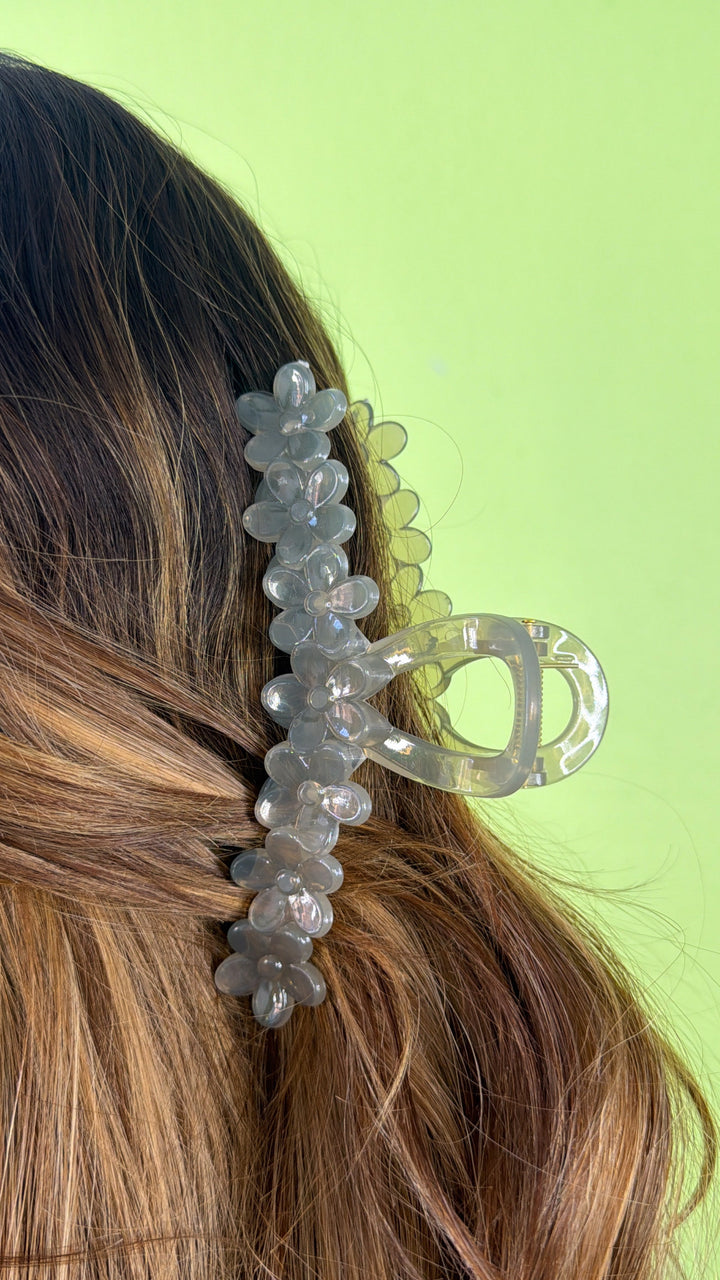 Clear Floral Hair Clip