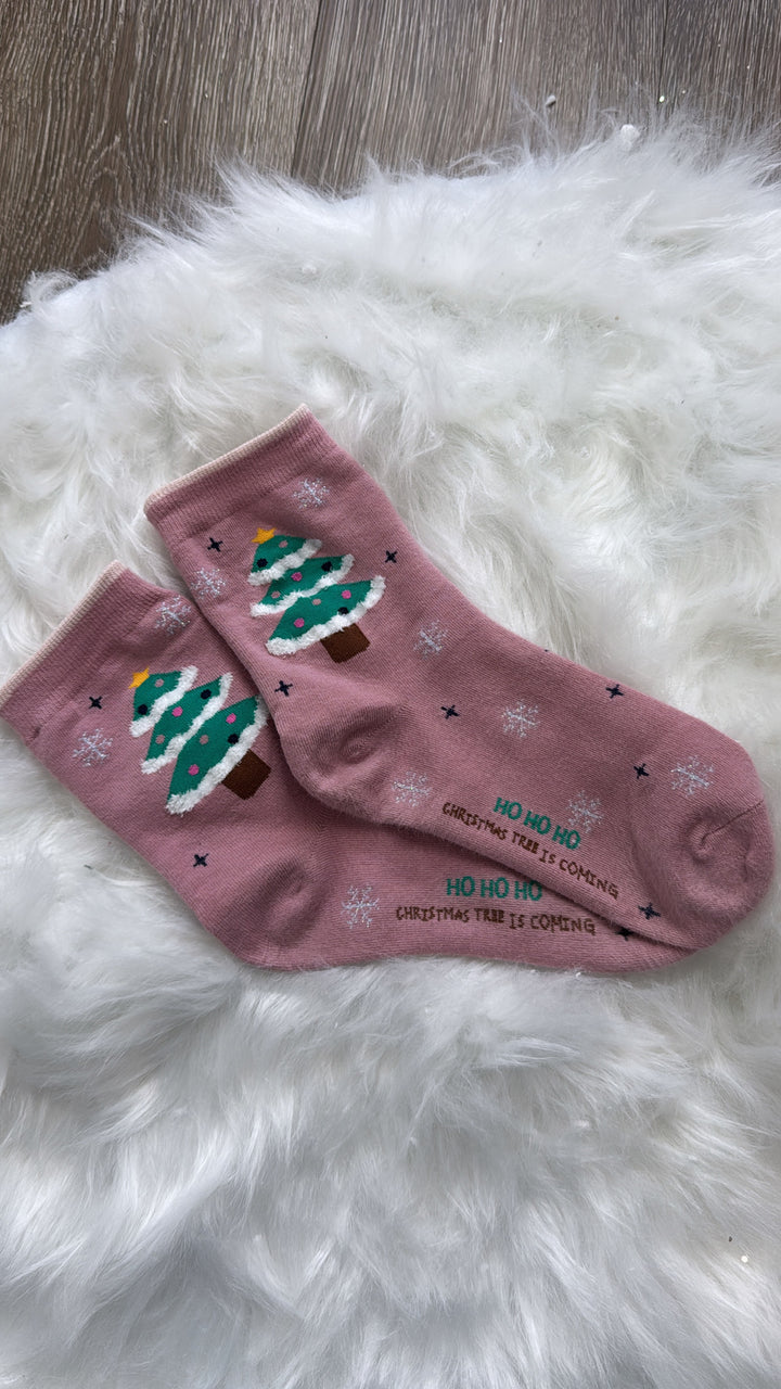 Christmas Tree Sock, Pink