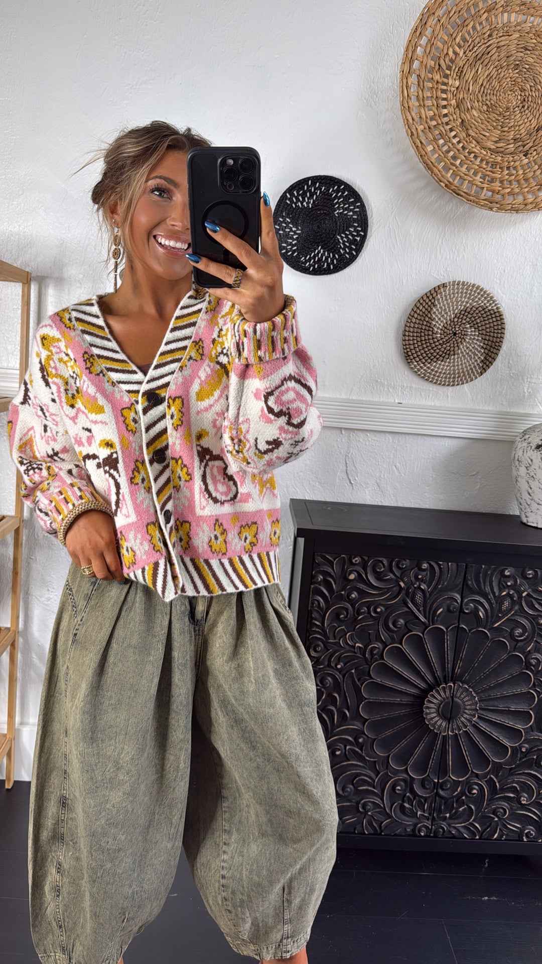 Washed Barrel Pants, Denim